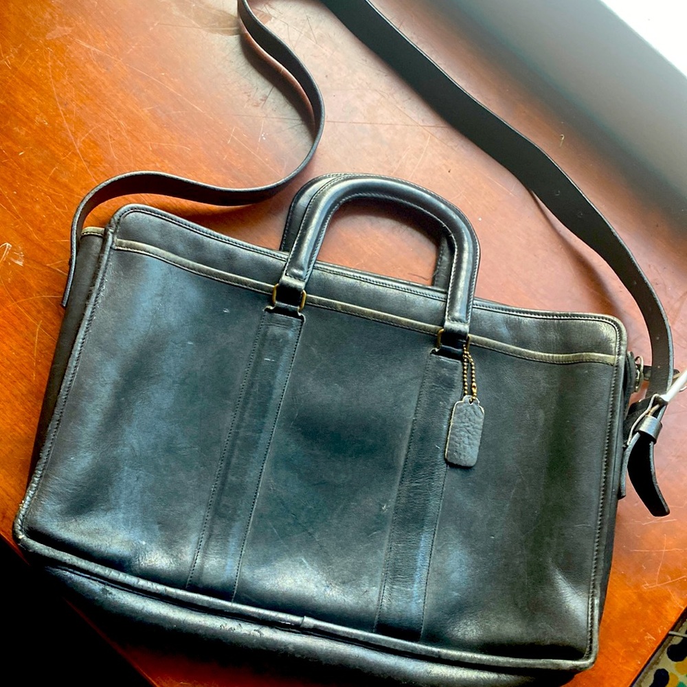 Vintage leather Coach briefcase